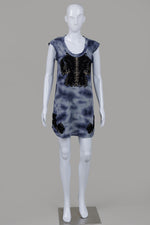 Load image into Gallery viewer, 3.1 Phillip Lim Blue Tie Dye Cap Sleeve Dress w/ Soutache Applique (XS)
