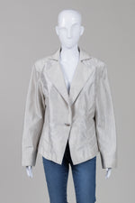 Load image into Gallery viewer, Nancy Lord Light Grey Raw Silk Blazer
