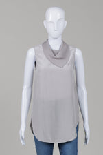 Load image into Gallery viewer, Emporio Armani Grey Sleeveless Top w/ Knitted Cowl Neckline (38)
