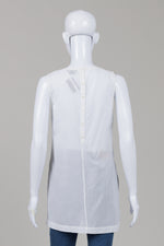 Load image into Gallery viewer, Theory White Sleeveless Semi-sheer Tunic Top (P)
