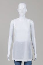 Load image into Gallery viewer, Theory White Sleeveless Semi-sheer Tunic Top (P)

