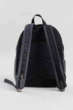 Load image into Gallery viewer, Coach black and brown charlie backpack in signature coated front panel with gold-tone hardware.

