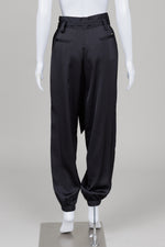 Load image into Gallery viewer, Fracomina Black Satin Pants with Elasticized Cuff (42)
