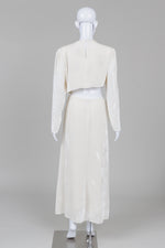 Load image into Gallery viewer, Reformation Ivory Velvet Long Sleeve Dress with Waist Cutout (12)  *Faint mark in lining
