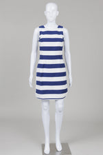 Load image into Gallery viewer, Brooks Brothers Navy &amp; White Striped Sheath Dress (2)
