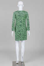 Load image into Gallery viewer, Diane von Furstenberg Green Black Animal Print Long Sleeve Dress(0)
