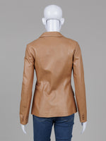 Load image into Gallery viewer, Danier Camel Leather Blazer (XS)
