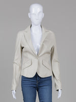 Load image into Gallery viewer, Danier Beige Leather Blazer (XS)
