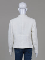 Load image into Gallery viewer, Lafeyette 148 White Jacquard Zip Jacket (12)
