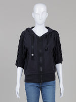 Load image into Gallery viewer, Stella McCartney for Adidas Black Short Sleeve Zip Up Hoodie (34)
