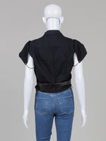 Load image into Gallery viewer, Custom Made Cap Sleeve Fitted Jacket with Belt Closure and Brooch
