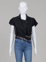 Load image into Gallery viewer, Custom Made Cap Sleeve Fitted Jacket with Belt Closure and Brooch
