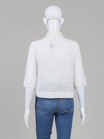 Load image into Gallery viewer, Chloe Crème 3/4 Sleeve Half Placket Blouse (36)
