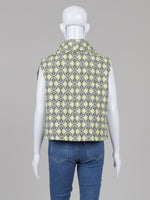 Load image into Gallery viewer, Kozan Light Green and Blue Jacquard Moto Vest (M) *New with tags $285

