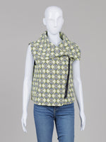 Load image into Gallery viewer, Kozan Light Green and Blue Jacquard Moto Vest (M) *New with tags $285
