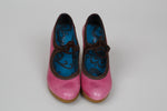Load image into Gallery viewer, FLY London Pink leather pump w/ brown suede lace detail (37).
