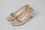 Load image into Gallery viewer, ZOCAL ‘Made in Italy’ white leather perforated kitten heel (37.5)
