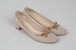 Load image into Gallery viewer, ZOCAL ‘Made in Italy’ white leather perforated kitten heel (37.5)
