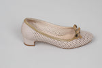 Load image into Gallery viewer, ZOCAL ‘Made in Italy’ white leather perforated kitten heel (37.5)
