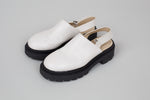 Load image into Gallery viewer, POPPY BARLEY White Leather lug mules. *Some minor marks and creasing. (7)
