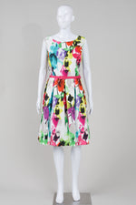 Load image into Gallery viewer, Liza J sleeveless multi floral print dress with belt (20)
