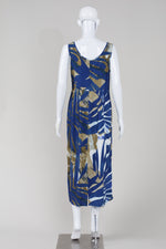 Load image into Gallery viewer, Jams World sleeveless blue print midi dress (XS)

