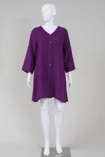 Load image into Gallery viewer, Gudrun Sjoden purple front buttoned dress (M)
