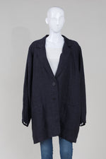 Load image into Gallery viewer, Eileen Fisher charcoal two button blazer (3x)
