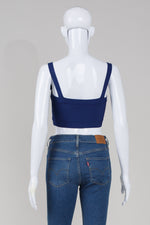 Load image into Gallery viewer, BCBG Maxazria blue stretch cropped top
