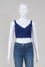 Load image into Gallery viewer, BCBG Maxazria blue stretch cropped top
