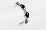 Load image into Gallery viewer, VINTAGE Sterling Silver and Black Onyx Set. Necklace 16", Bracelet 6.5", Clip earring, approx 85g silver, marked Mexico 925 TR 112.
