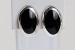 Load image into Gallery viewer, VINTAGE Sterling Silver and Black Onyx Set. Necklace 16", Bracelet 6.5", Clip earring, approx 85g silver, marked Mexico 925 TR 112.
