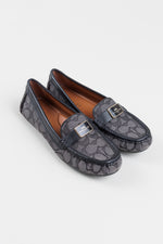 Load image into Gallery viewer, Coach Mona Driver loafers in black and charcoal signature jaquard pattern (7)

