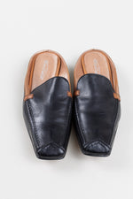 Load image into Gallery viewer, Stephane de Raucourt black and brown leather square toe mules (7)
