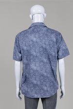 Load image into Gallery viewer, Bugatchi Shaped Fit Short-Sleeve Blue Mini Paisley Print Shirt
