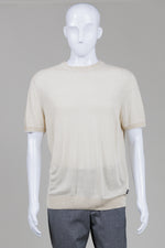 Load image into Gallery viewer, Boss Beige Knit Short Sleeve Sweater (M)
