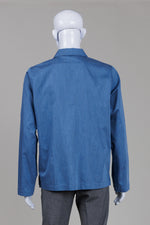 Load image into Gallery viewer, Rue de Tokyo Blue Print Long Sleeve Patch Pocket Shirt (L) *new with tags $225
