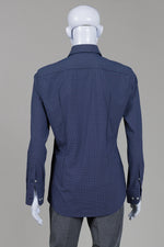 Load image into Gallery viewer, Boss Blue Print Long Sleeve Slim Fit Shirt (M)
