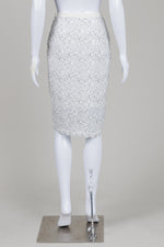 Load image into Gallery viewer, Elie Tahari Ivory Lace with Grey Outline Women's Skirt (XS)
