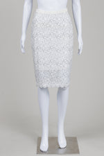 Load image into Gallery viewer, Elie Tahari Ivory Lace with Grey Outline Women's Skirt (XS)
