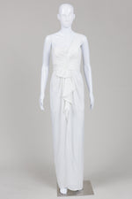 Load image into Gallery viewer, BCBC Max Azria White One-Shoulder Evening Full Length Dress (4)
