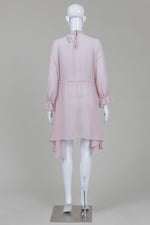 Load image into Gallery viewer, Amodediosa Women's Light Mauve Semi Sheer Long Sleeve Dress with Beading Detail
