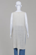 Load image into Gallery viewer, Eileen Fisher Women's Ecru Sleeveless Knit Shirt Tunic with Side Slits (S)
