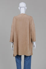 Load image into Gallery viewer, Sak's Fifth Avenue Faux Suede Camel Open Front Coat (M)
