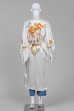 Load image into Gallery viewer, Golden Bee Ivory Dragon &amp; Phoenix Hand Embroidered Robe (S)

