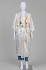 Load image into Gallery viewer, Golden Bee Ivory Dragon &amp; Phoenix Hand Embroidered Robe (S)
