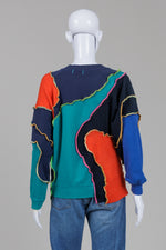 Load image into Gallery viewer, Rua Carlota Women's Multi Colour One-of-a-Kind Upcycled Knit Sweatshirt

