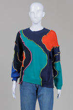 Load image into Gallery viewer, Rua Carlota Women's Multi Colour One-of-a-Kind Upcycled Knit Sweatshirt
