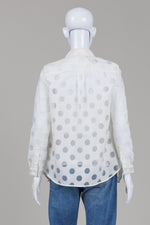 Load image into Gallery viewer, Burberry White Burnout Dot Long Sleeve Shirt and Cami (2)
