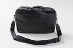 Load image into Gallery viewer, ROOTS black leather satchel bag w/ laptop compartment &amp; adjustable crossbody strap
